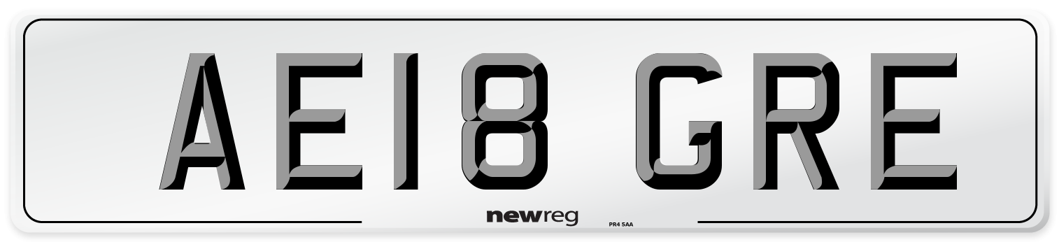 AE18 GRE Number Plate from New Reg